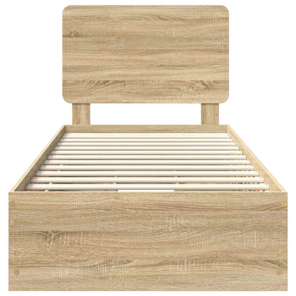 Struttura del letto con cassetto Rovere Sonoma 100 x 200 cm