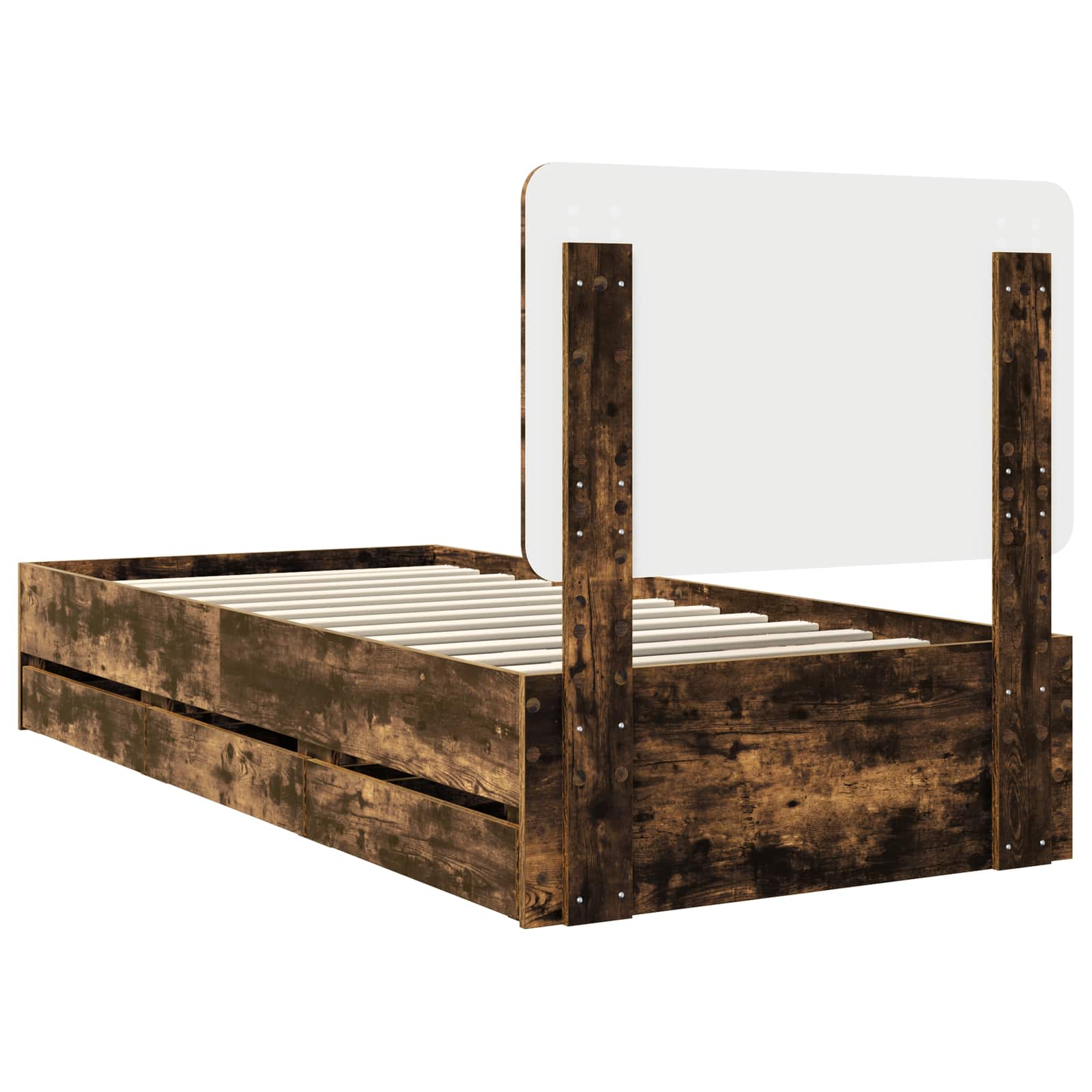 Struttura del letto con cassetto Rovere fumé 100 x 200 cm | homemem39