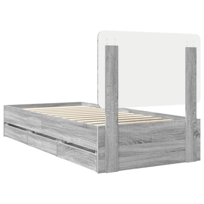 Struttura del letto con cassetto Grigio Sonoma 100 x 200 cm | homemem39