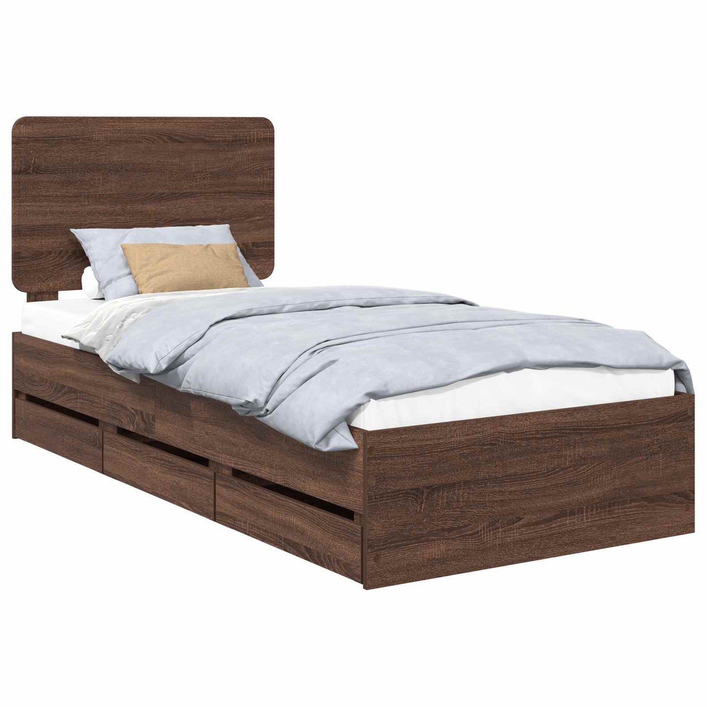 Struttura del letto con cassetto Rovere Marrone 100 x 200 cm
