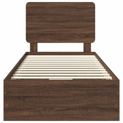 Struttura del letto con cassetto Rovere Marrone 100 x 200 cm