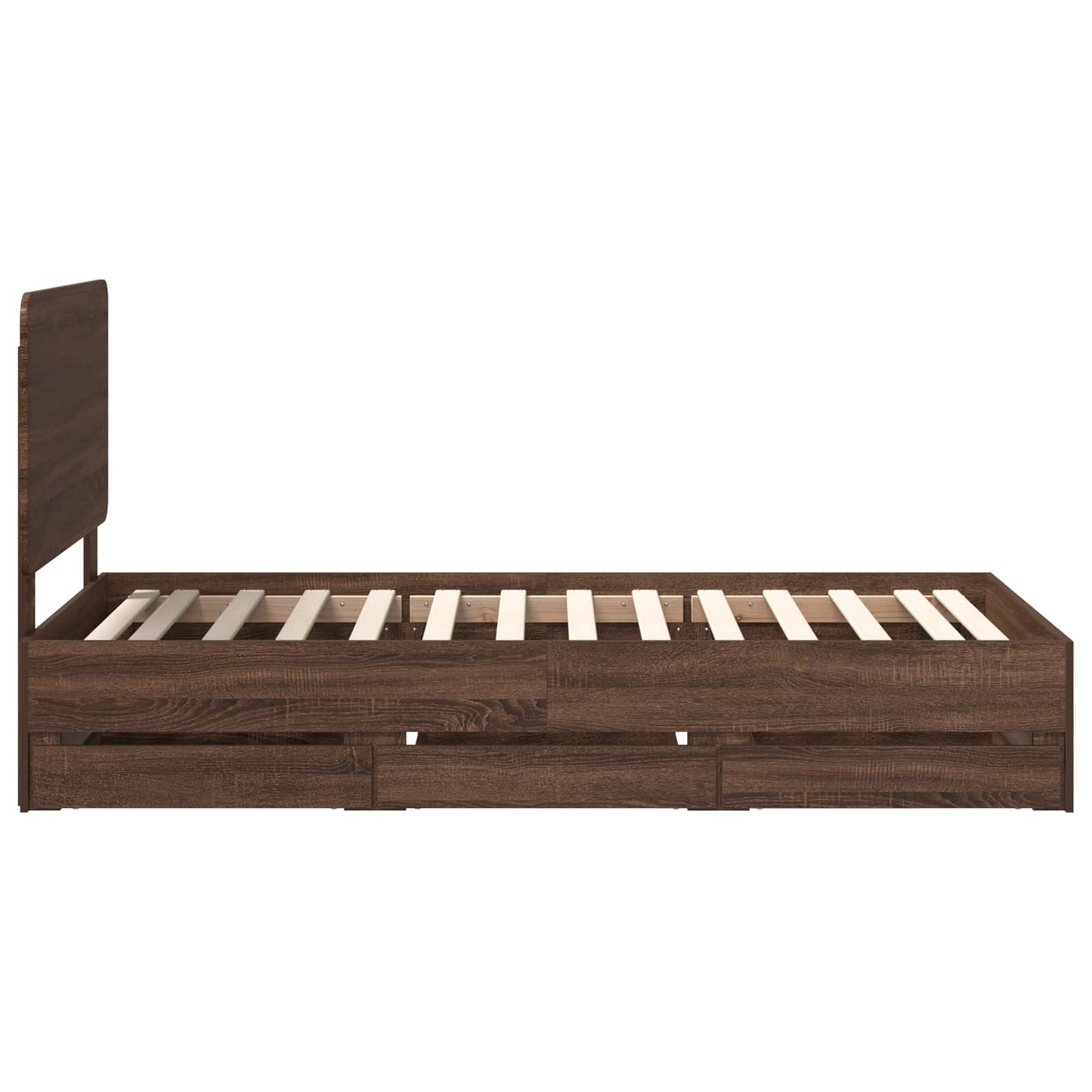 Struttura del letto con cassetto Rovere Marrone 100 x 200 cm