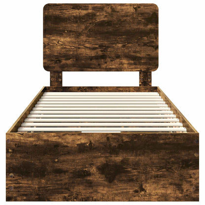 Struttura del letto con cassetto Rovere fumé 90 x 190 cm