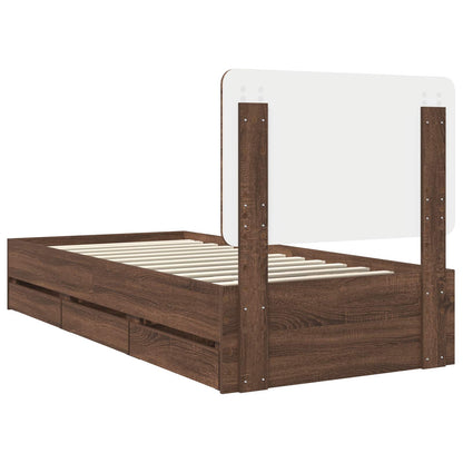 Struttura del letto con cassetto Rovere Marrone 90 x 200 cm | homemem39