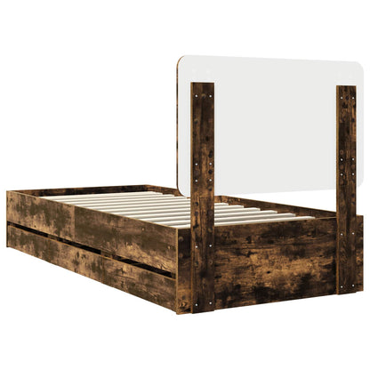 Struttura del letto con cassetto Rovere fumé 90 x 190 cm | homemem39