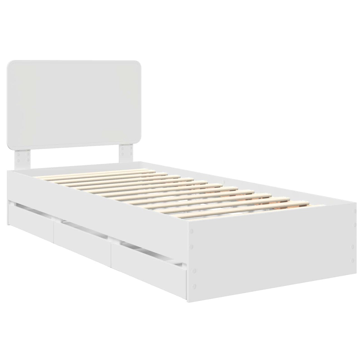 Struttura del letto Bianco 75 x 190 cm Legno Ingegnerizzato | homemem39