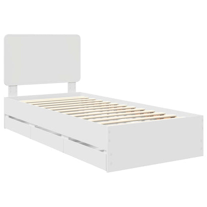 Struttura del letto Bianco 75 x 190 cm Legno Ingegnerizzato | homemem39