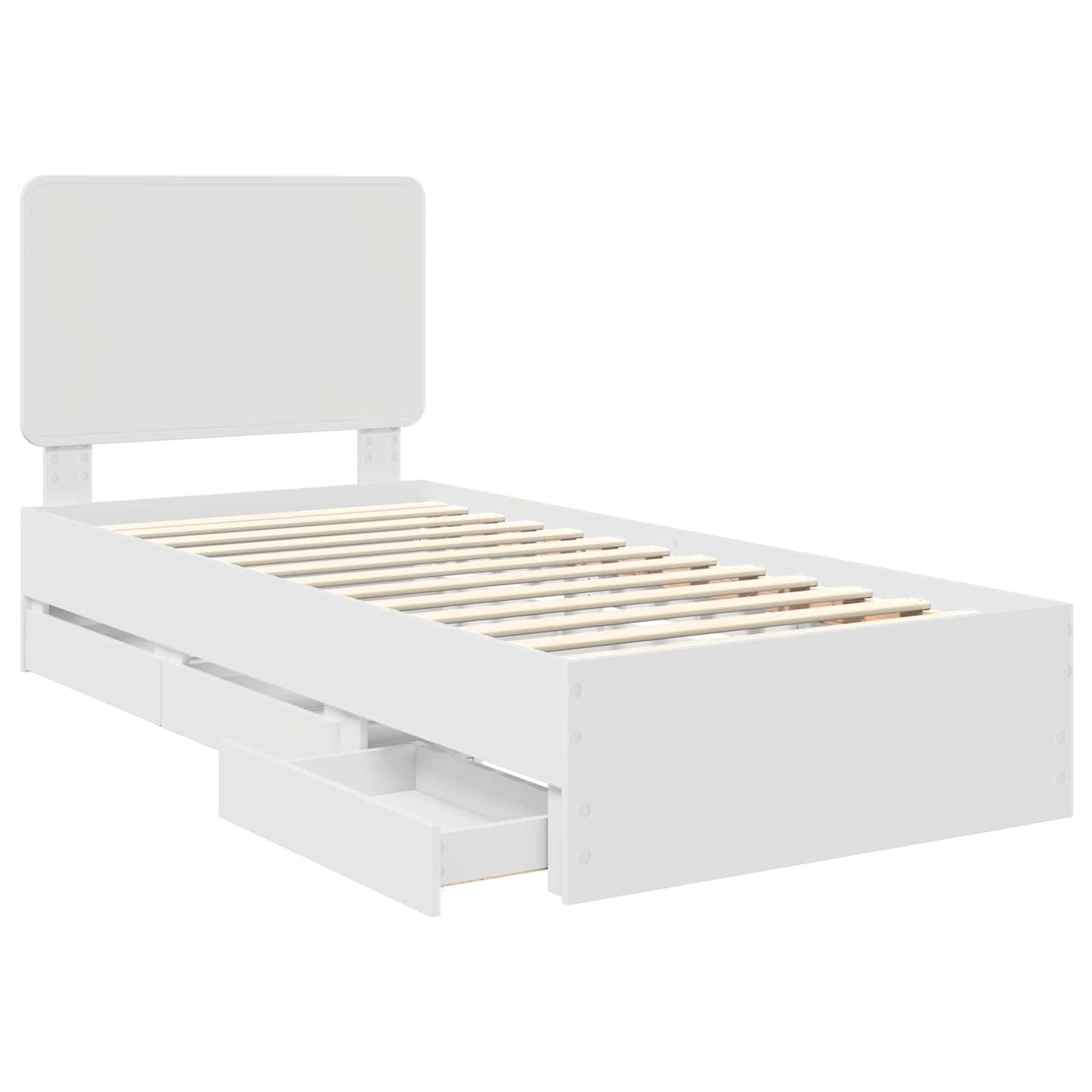 Struttura del letto Bianco 75 x 190 cm Legno Ingegnerizzato | homemem39