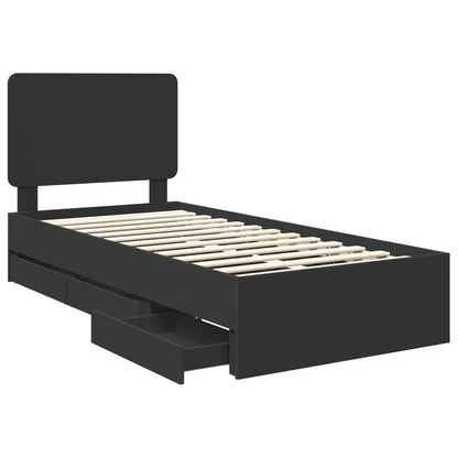 Struttura del letto Nero 75 x 190 cm Legno Ingegnerizzato | homemem39