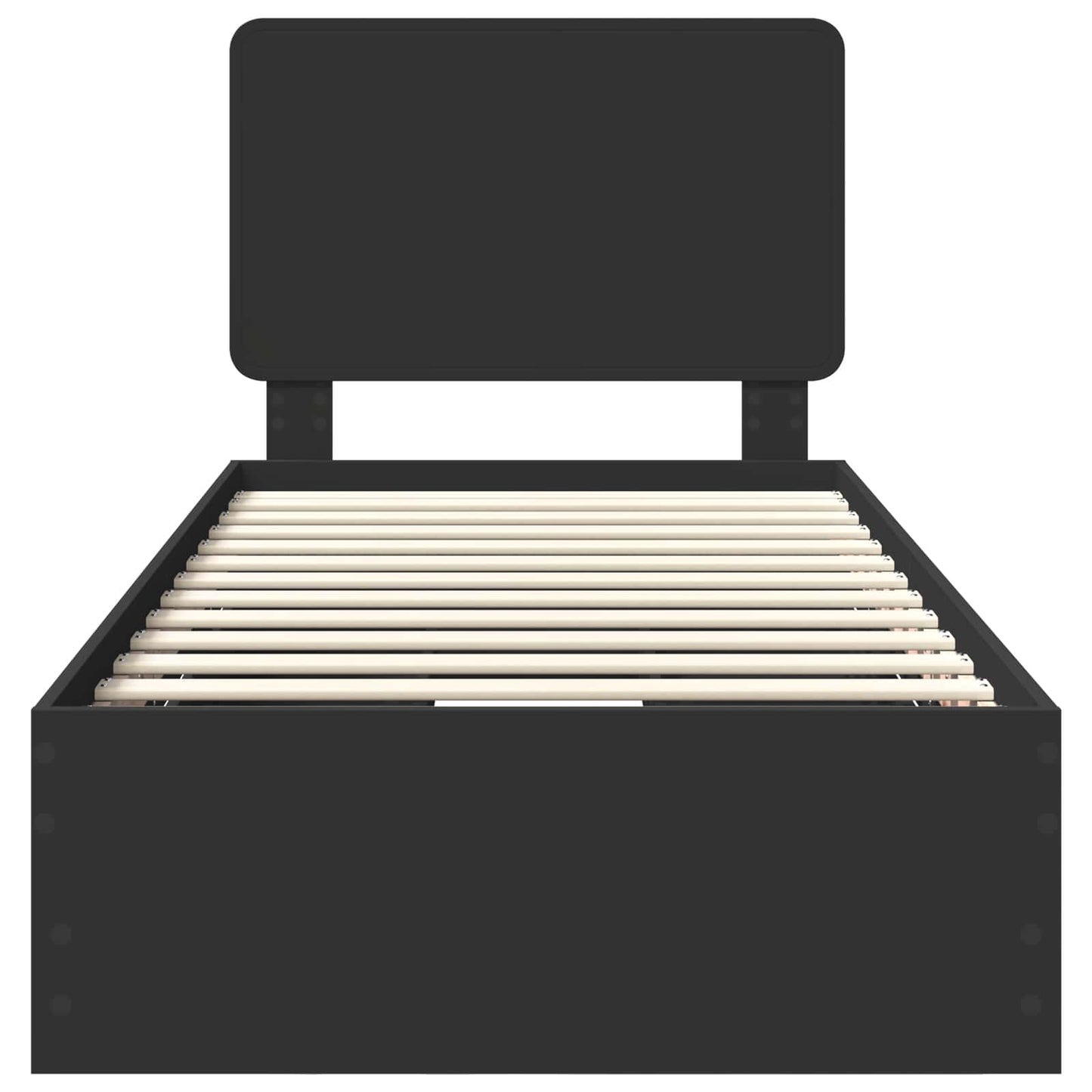 Struttura del letto Nero 75 x 190 cm Legno Ingegnerizzato | homemem39