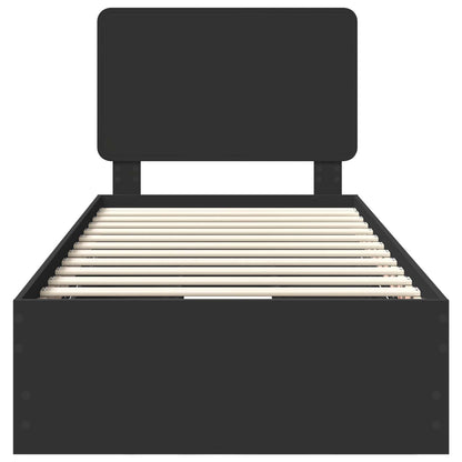 Struttura del letto Nero 75 x 190 cm Legno Ingegnerizzato | homemem39