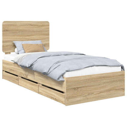 Struttura del letto con cassetto Rovere Sonoma 75 x 190 cm | homemem39