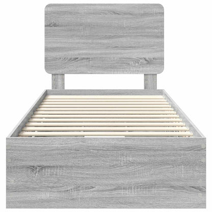 Struttura del letto con cassetto Grigio Sonoma 75 x 190 cm | homemem39