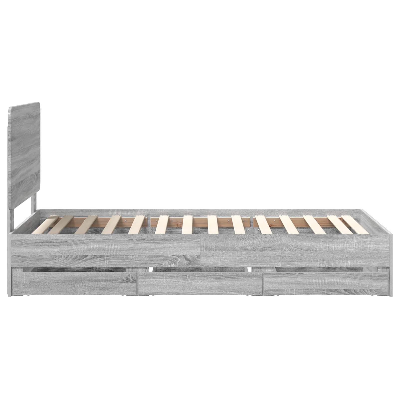 Struttura del letto con cassetto Grigio Sonoma 75 x 190 cm | homemem39