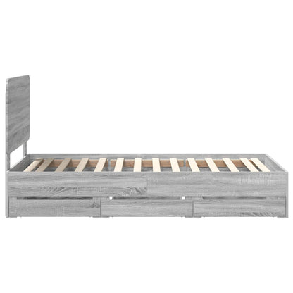 Struttura del letto con cassetto Grigio Sonoma 75 x 190 cm | homemem39