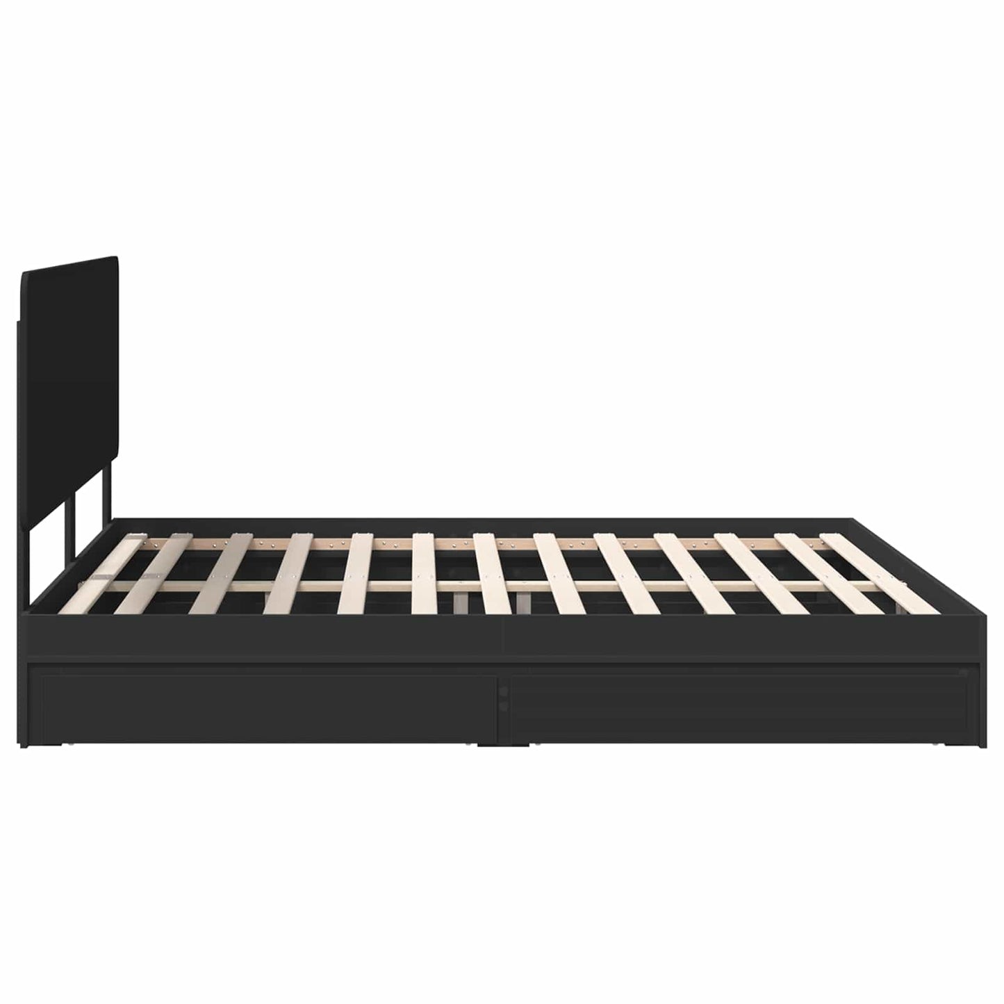 Letto con Contenitore Nero 200 x 200 cm Legno multistrato | homemem39