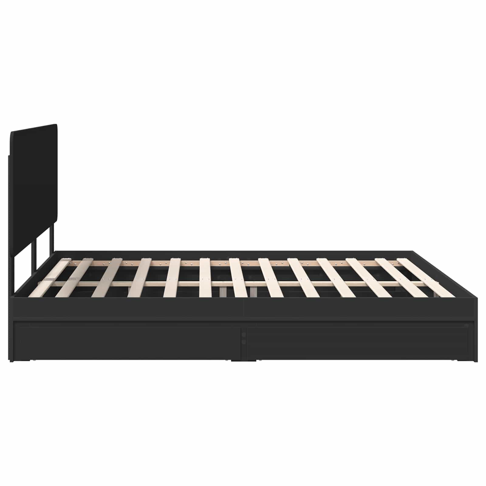 Letto con Contenitore Nero 200 x 200 cm Legno multistrato | homemem39