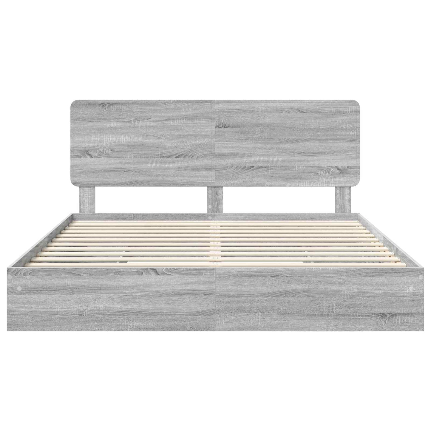 Letto con Contenitore con testiera Grigio Sonoma 200 x 200 cm | homemem39