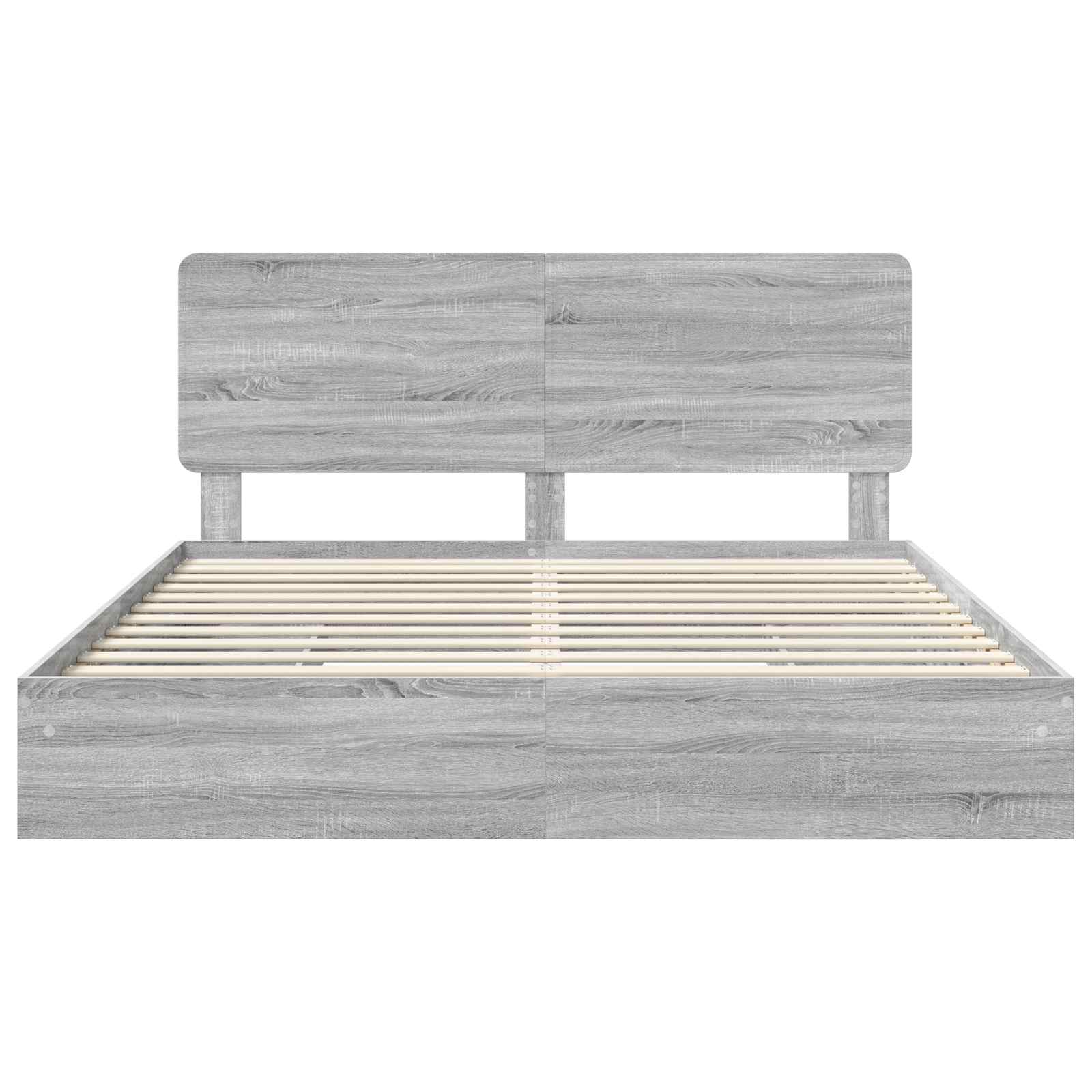 Letto con Contenitore con testiera Grigio Sonoma 200 x 200 cm | homemem39