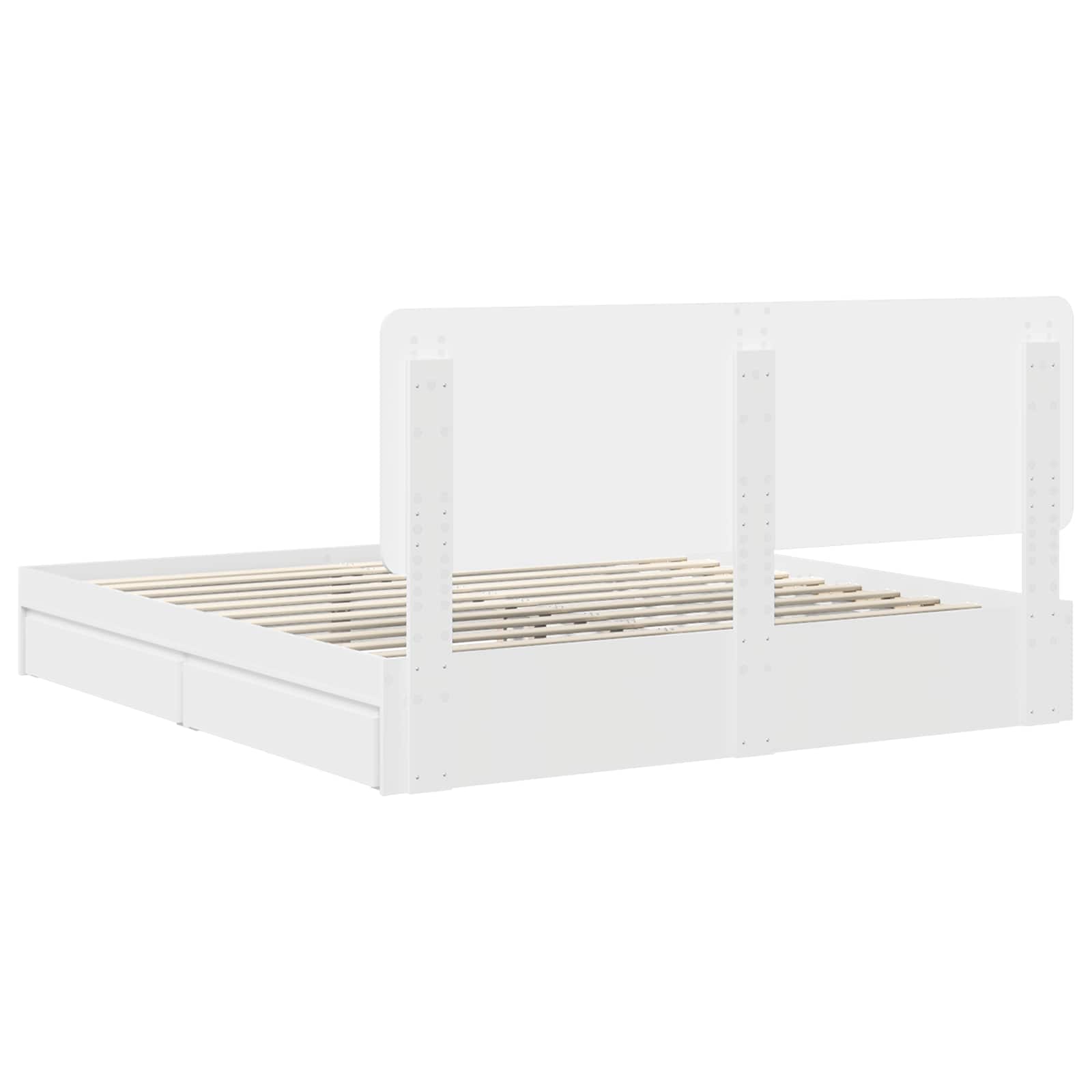 Letto con Contenitore Bianco 180 x 200 cm Legno multistrato | homemem39