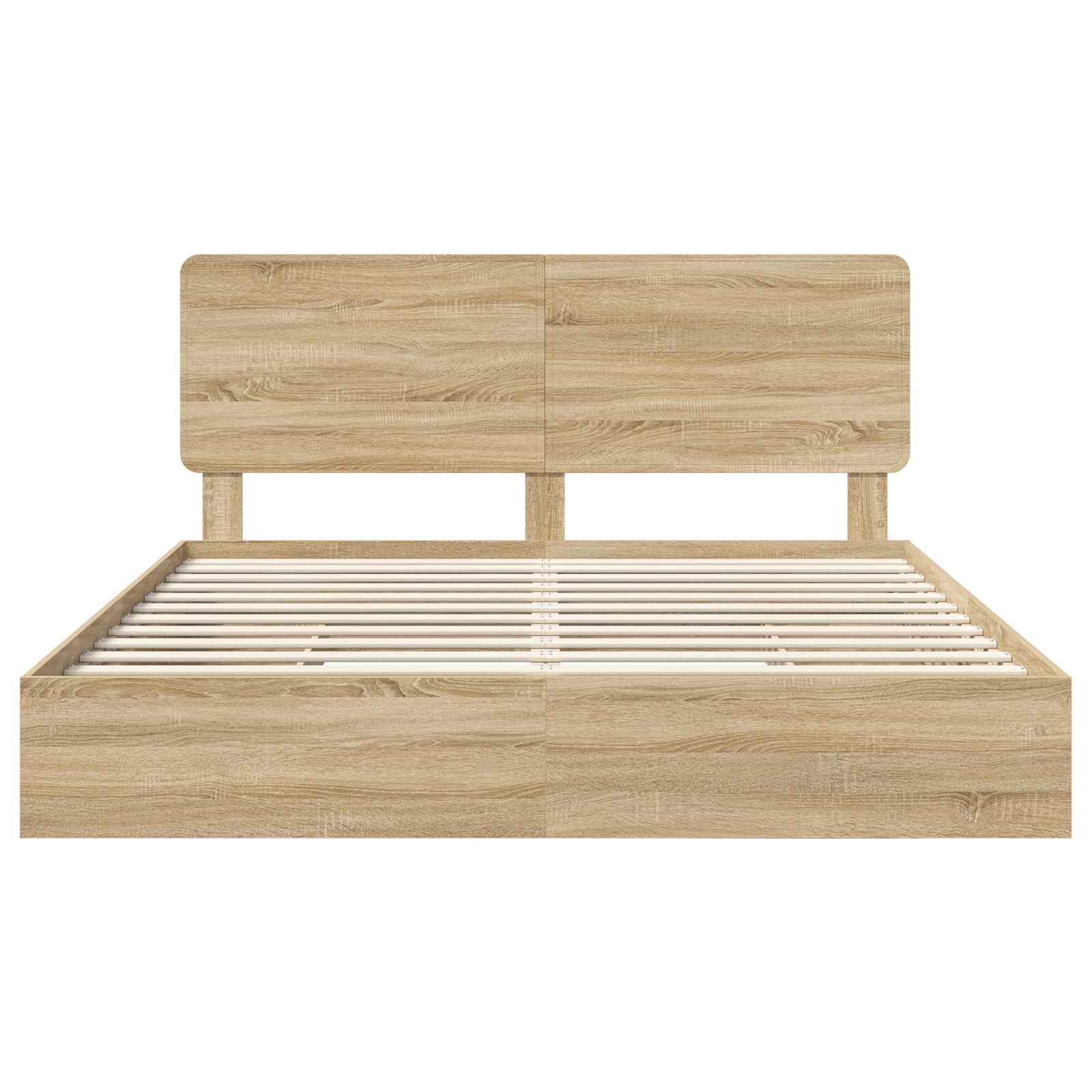 Letto con Contenitore con testiera Rovere Sonoma 180 x 200 cm | homemem39