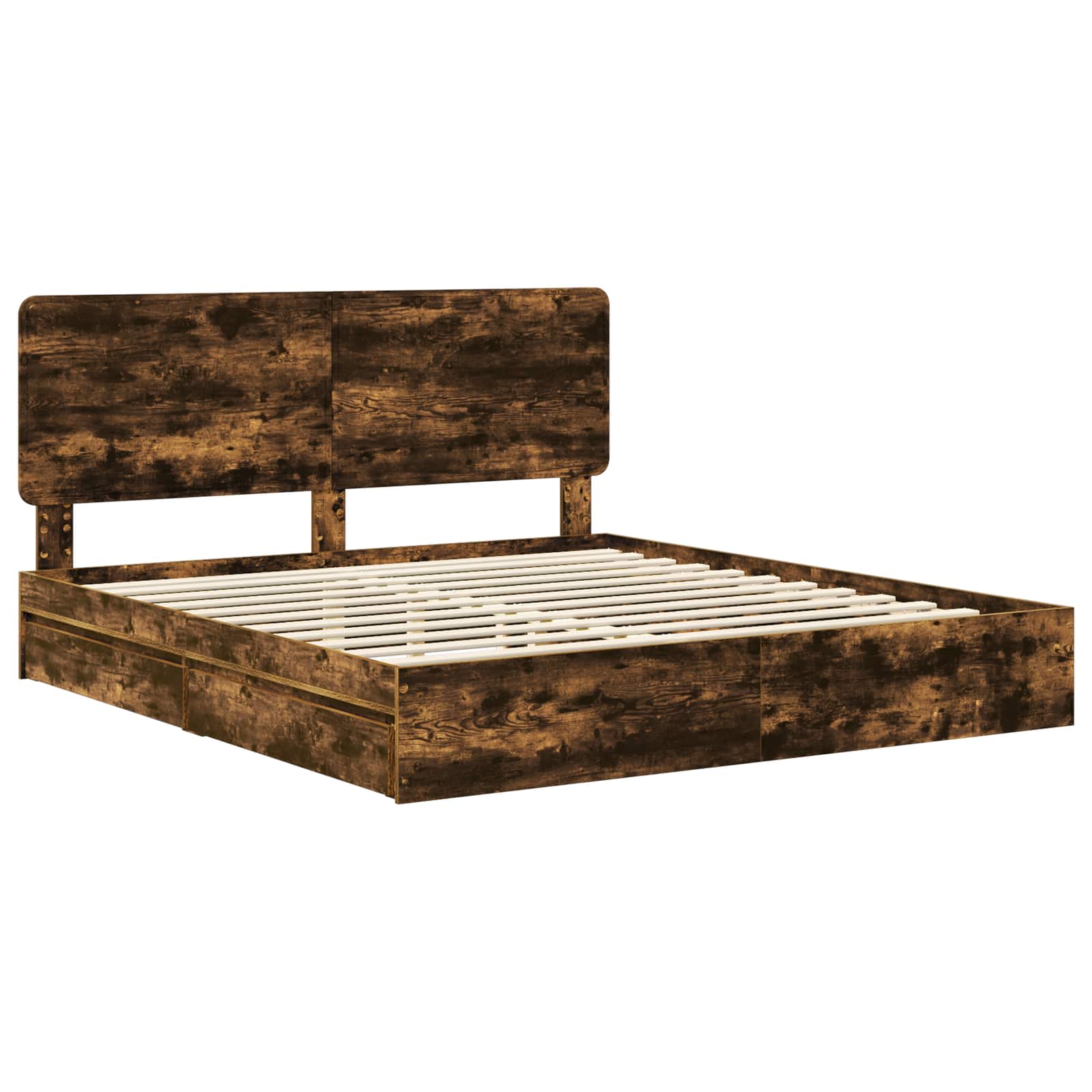 Letto con Contenitore con testiera Rovere fumé 180 x 200 cm | homemem39