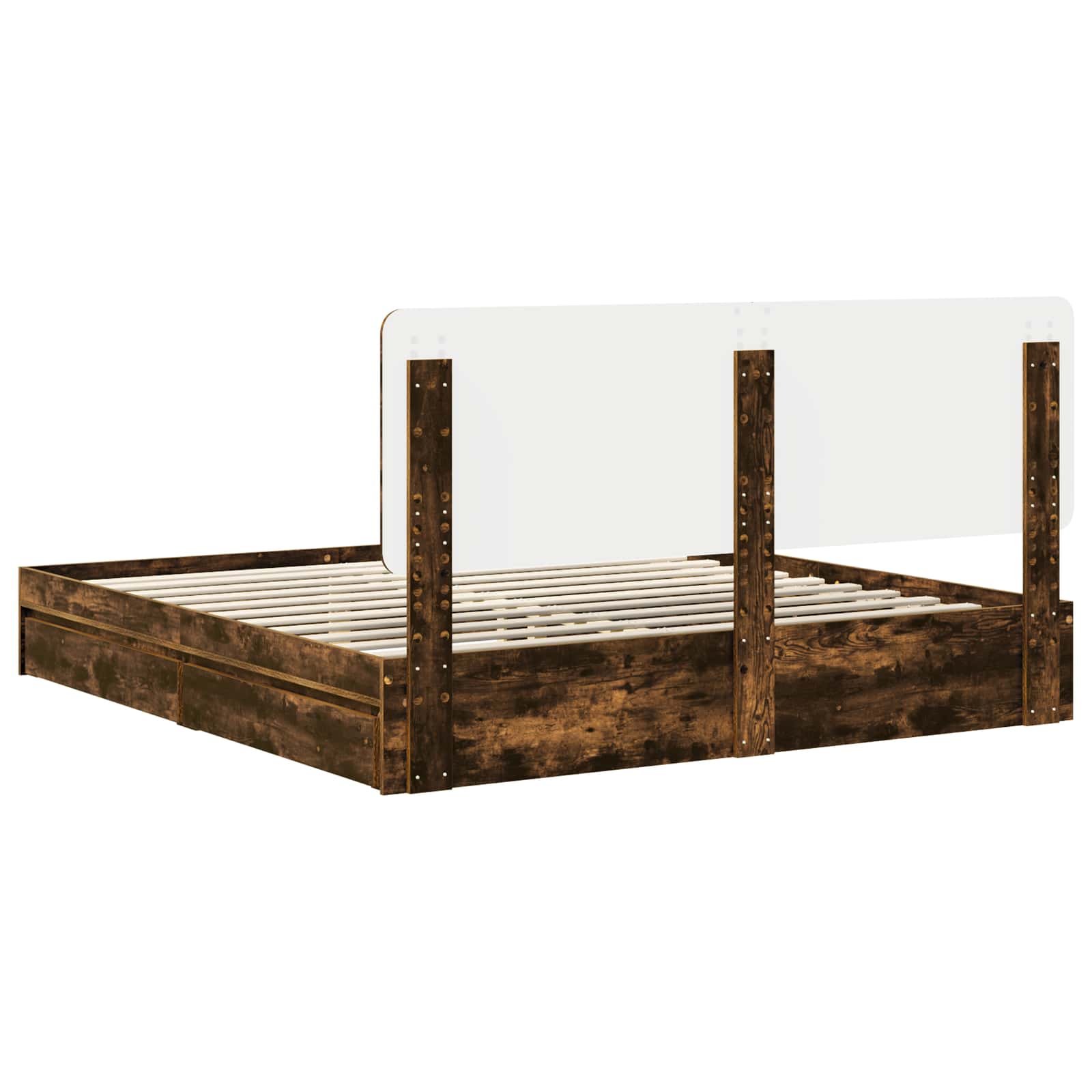 Letto con Contenitore con testiera Rovere fumé 180 x 200 cm | homemem39