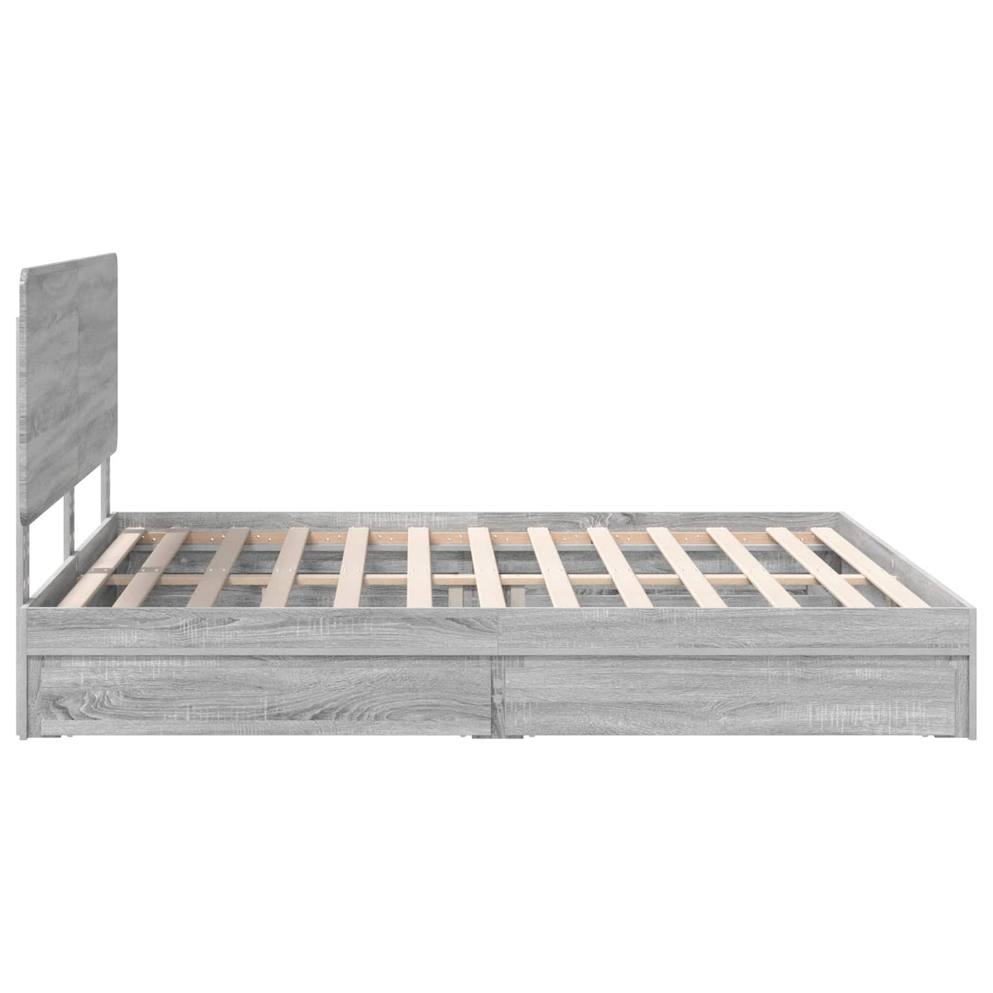Letto con Contenitore con testiera Grigio Sonoma 180 x 200 cm | homemem39