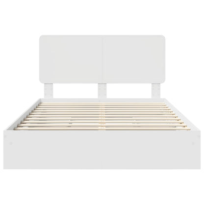 Letto con Contenitore Bianco 160 x 200 cm Legno multistrato | homemem39
