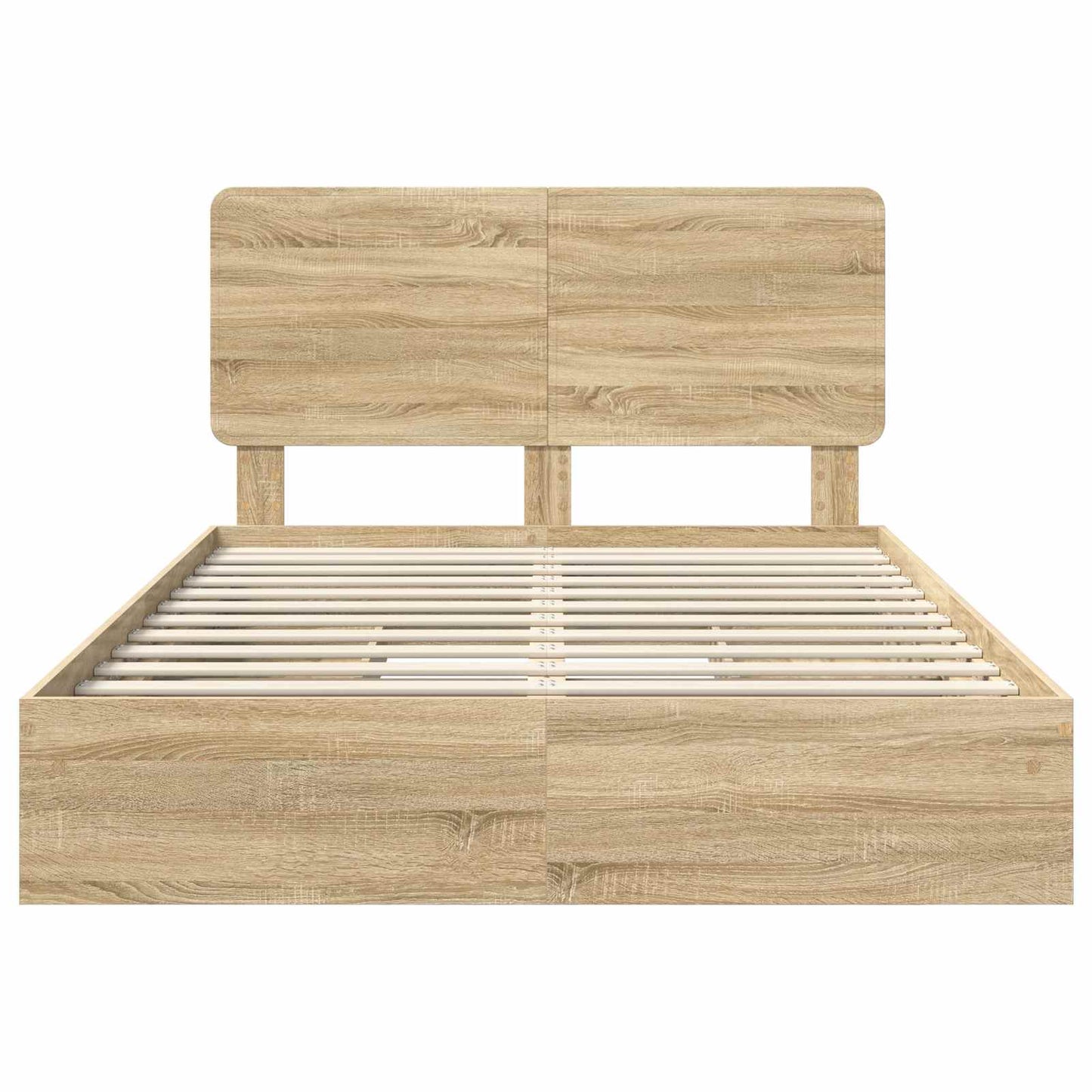 Letto con Contenitore con testiera Rovere Sonoma 160 x 200 cm | homemem39