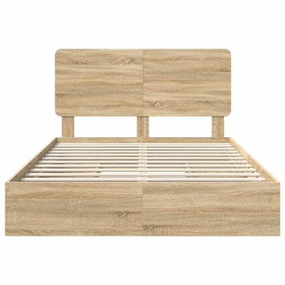 Letto con Contenitore con testiera Rovere Sonoma 160 x 200 cm | homemem39