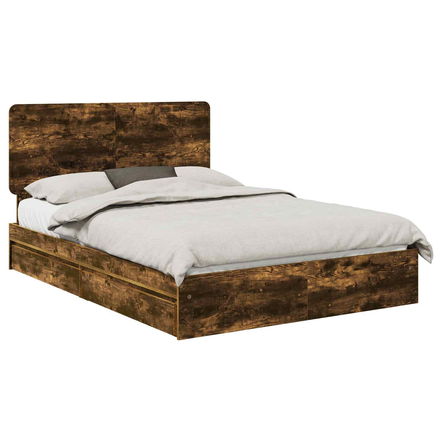 Letto con Contenitore con testiera Rovere fumé 160 x 200 cm | homemem39