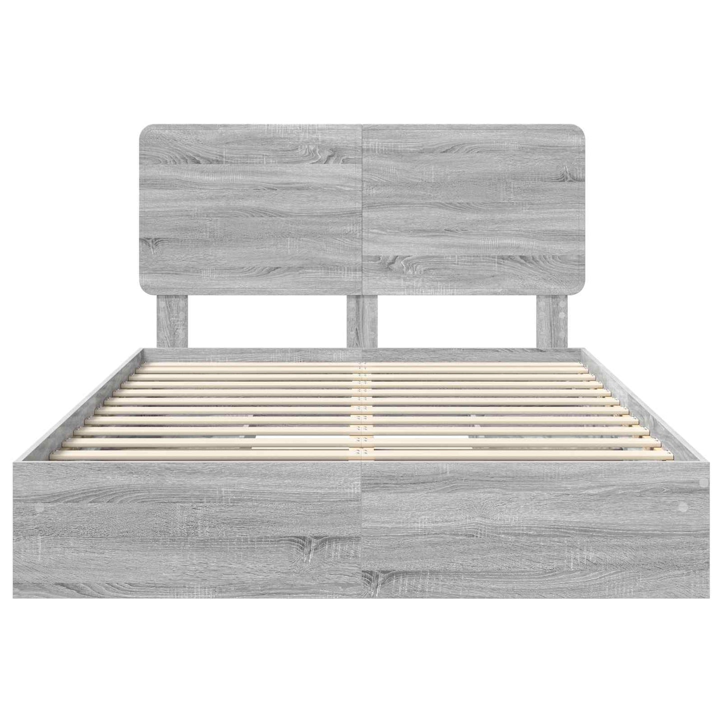Letto con Contenitore con testiera Grigio Sonoma 160 x 200 cm | homemem39