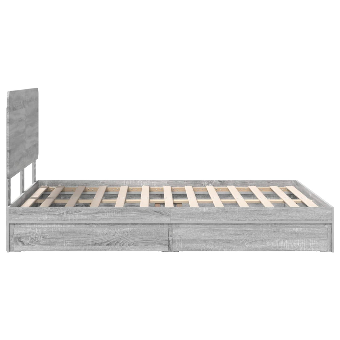 Letto con Contenitore con testiera Grigio Sonoma 160 x 200 cm | homemem39