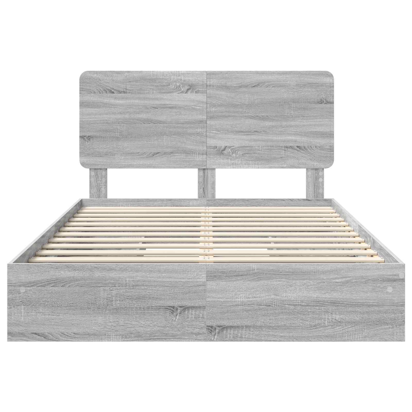 Letto con Contenitore con testiera Grigio Sonoma 150 x 200 cm | homemem39
