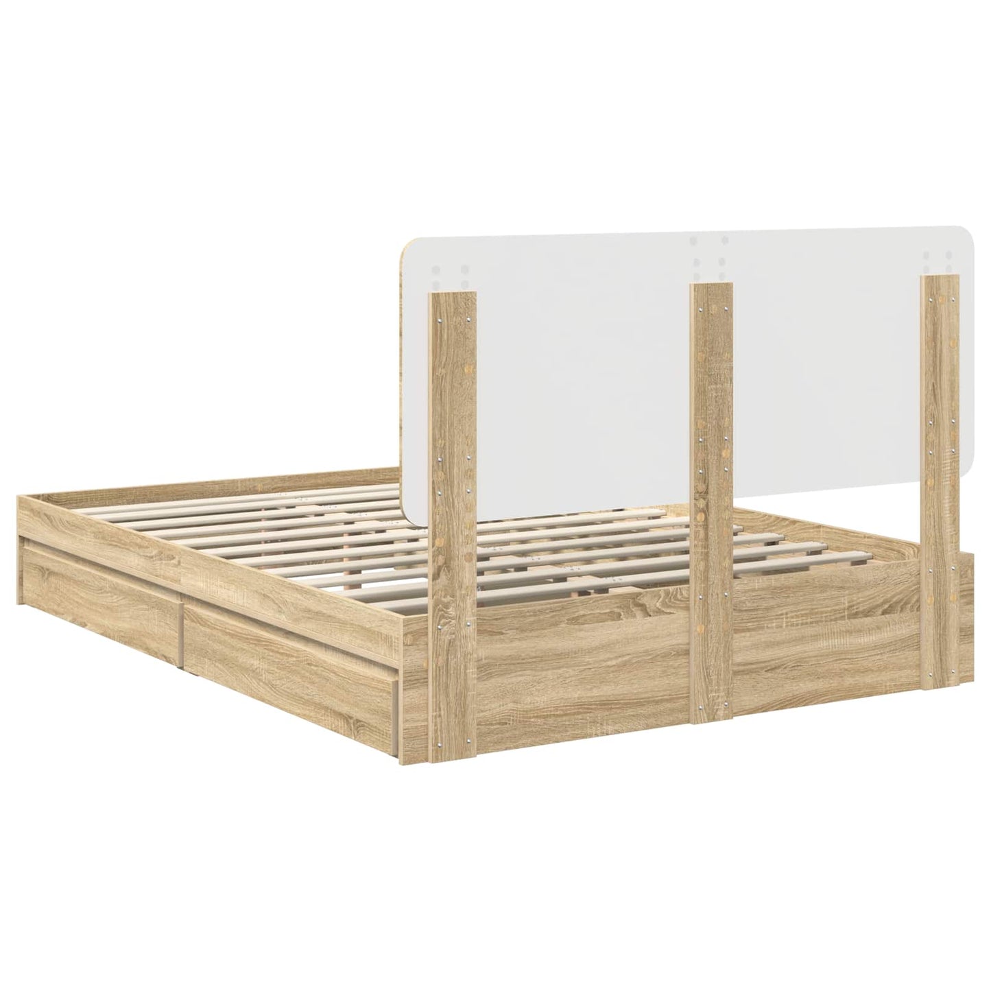 Letto con Contenitore con testiera Rovere Sonoma 140 x 200 cm | homemem39