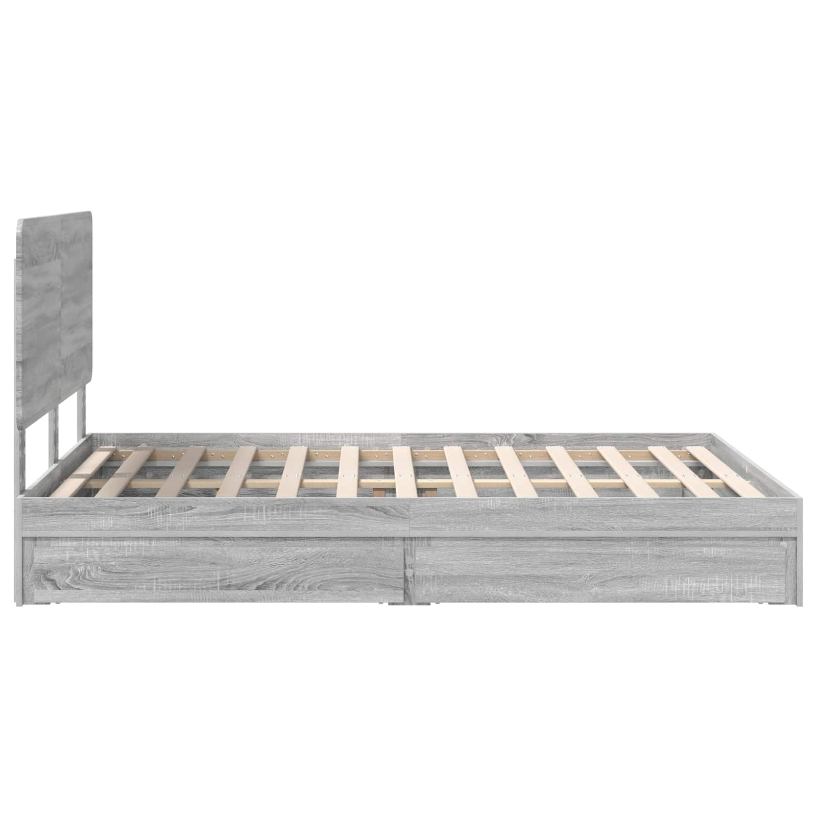 Letto con Contenitore con testiera Grigio Sonoma 140 x 200 cm | homemem39