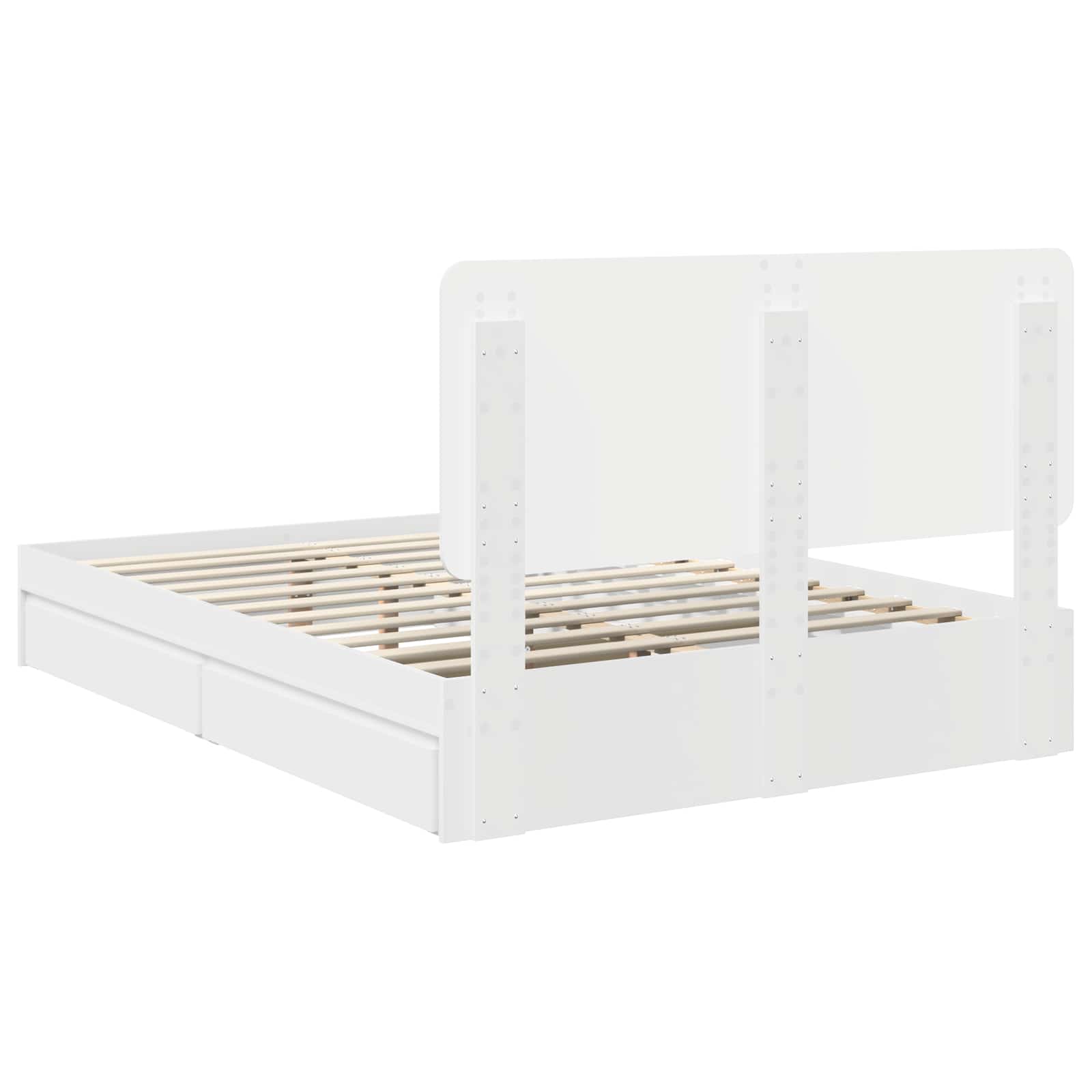 Letto con Contenitore Bianco 140 x 190 cm Legno multistrato | homemem39