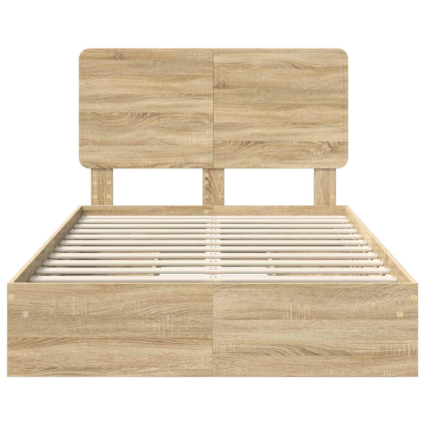 Letto con Contenitore con testiera Rovere Sonoma 135 x 190 cm | homemem39
