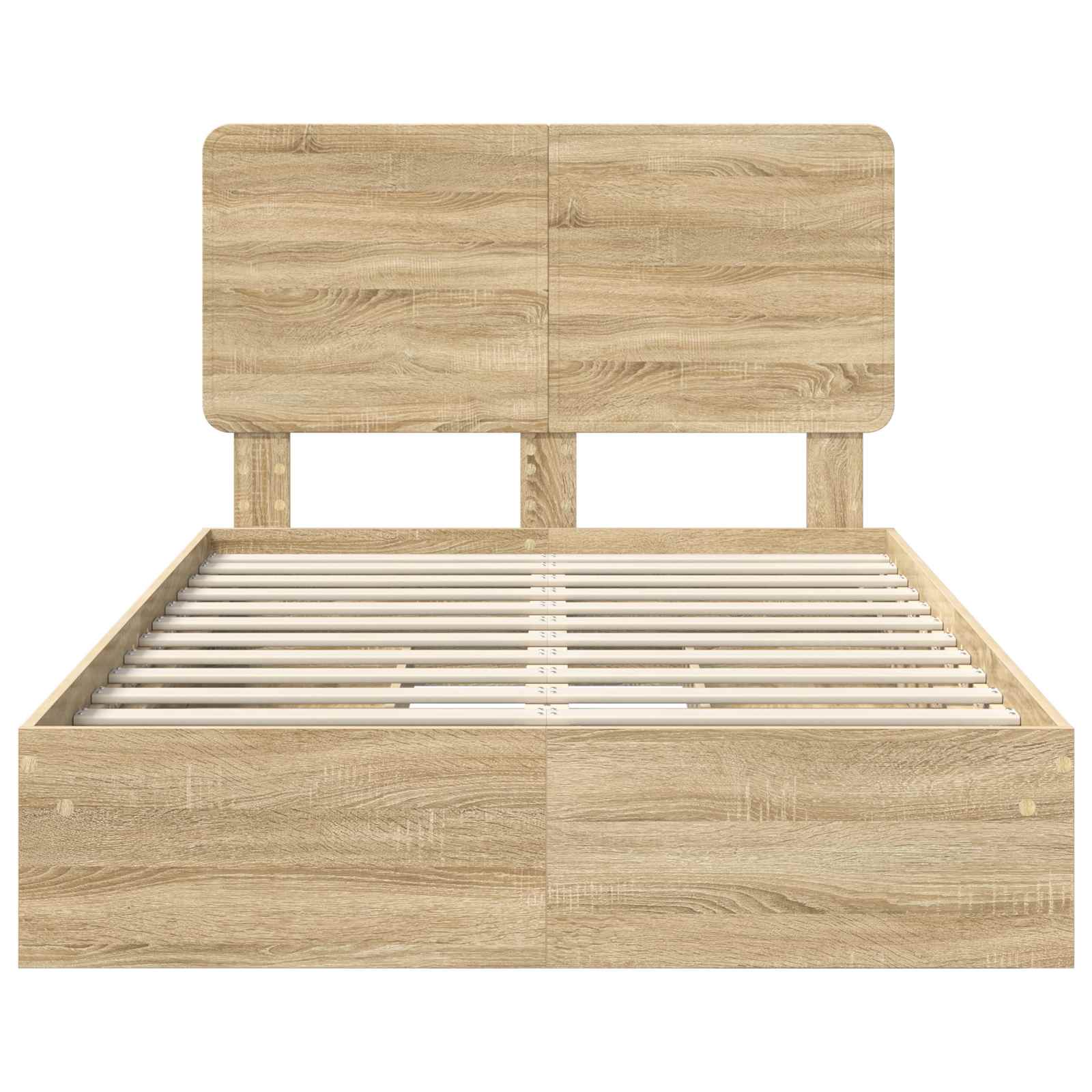 Letto con Contenitore con testiera Rovere Sonoma 135 x 190 cm | homemem39