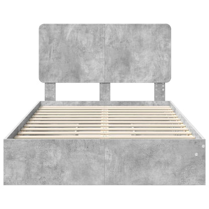 Letto con Contenitore con testiera Grigio cemento 135 x 190 cm | homemem39