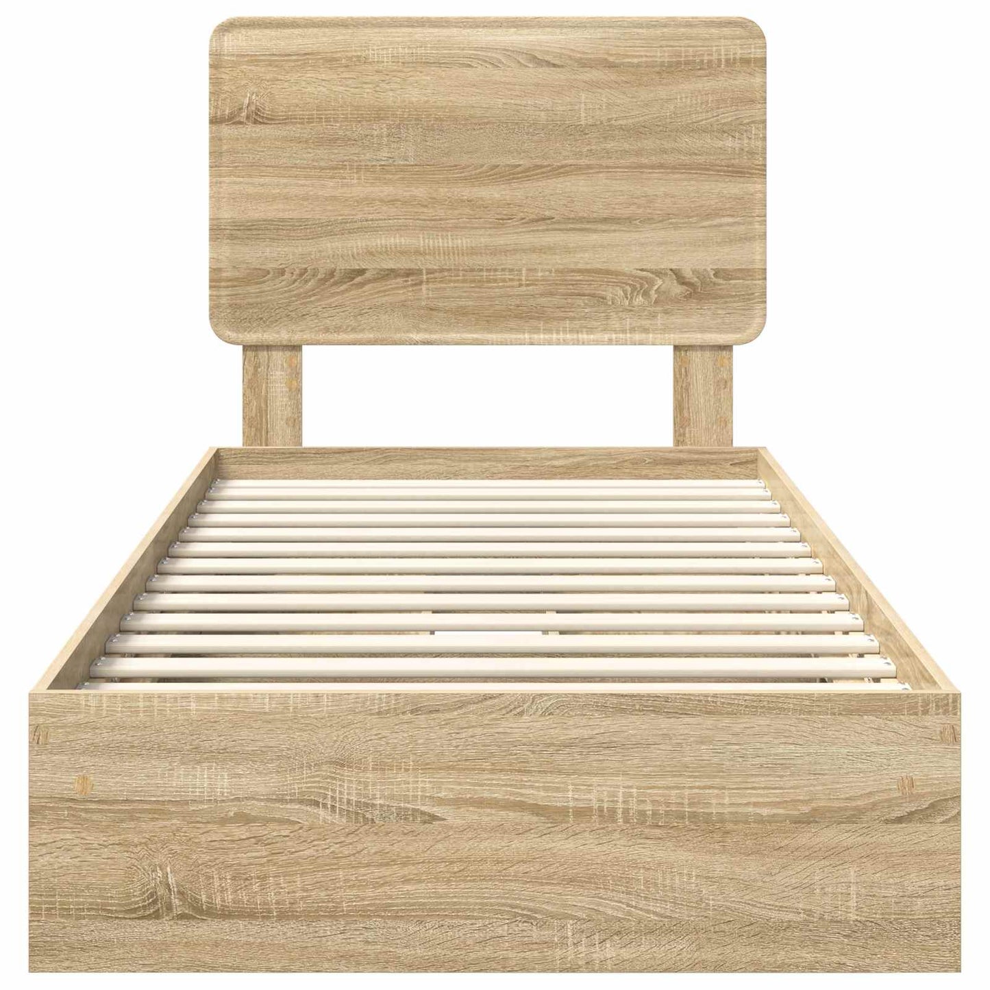 Letto con Contenitore con testiera Rovere Sonoma 100 x 200 cm | homemem39