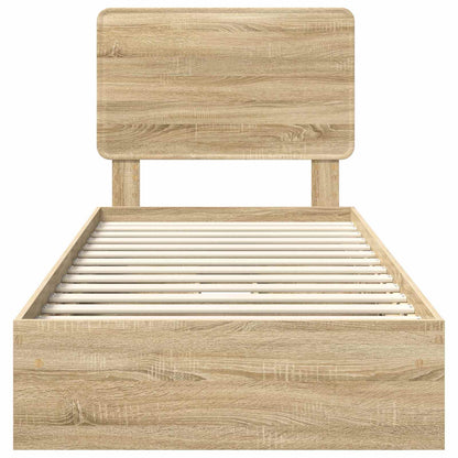 Letto con Contenitore con testiera Rovere Sonoma 100 x 200 cm | homemem39