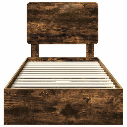 Letto con Contenitore con testiera Rovere fumé 100 x 200 cm | homemem39