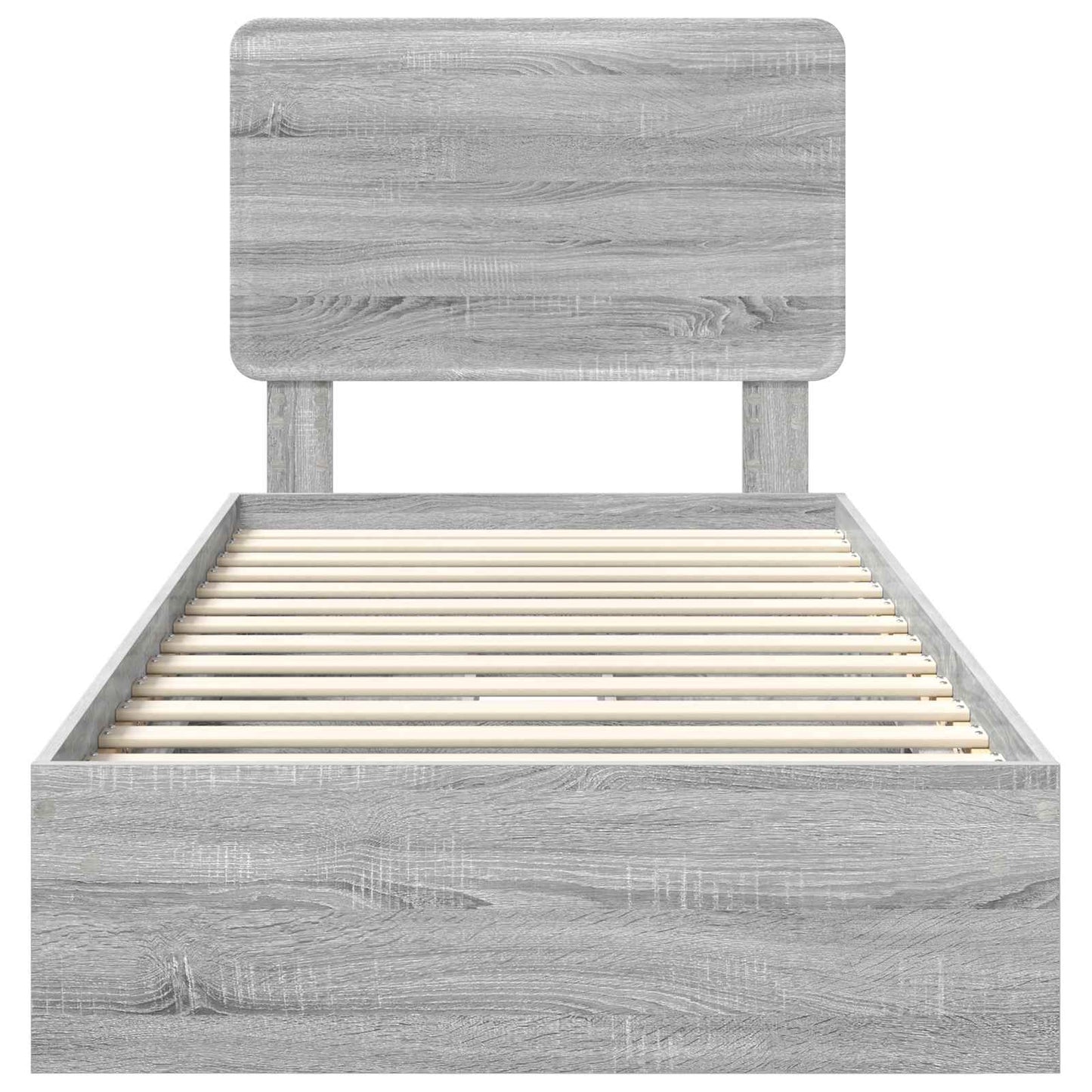 Letto con Contenitore con testiera Grigio Sonoma 100 x 200 cm | homemem39