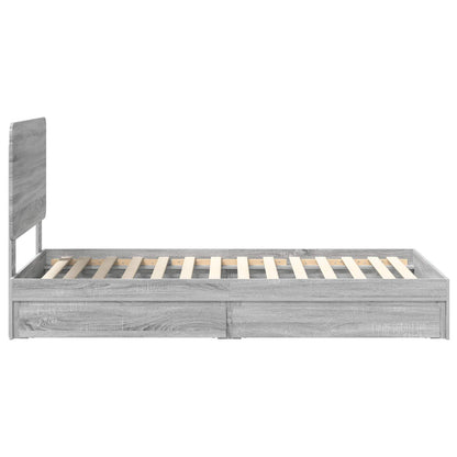 Letto con Contenitore con testiera Grigio Sonoma 100 x 200 cm | homemem39