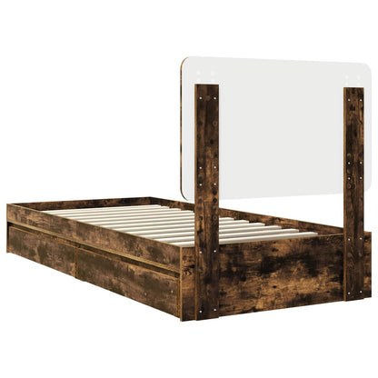 Letto con Contenitore Rovere fumé 90 x 200 cm Legno multistrato | homemem39