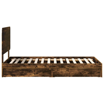 Letto con Contenitore Rovere fumé 90 x 200 cm Legno multistrato | homemem39