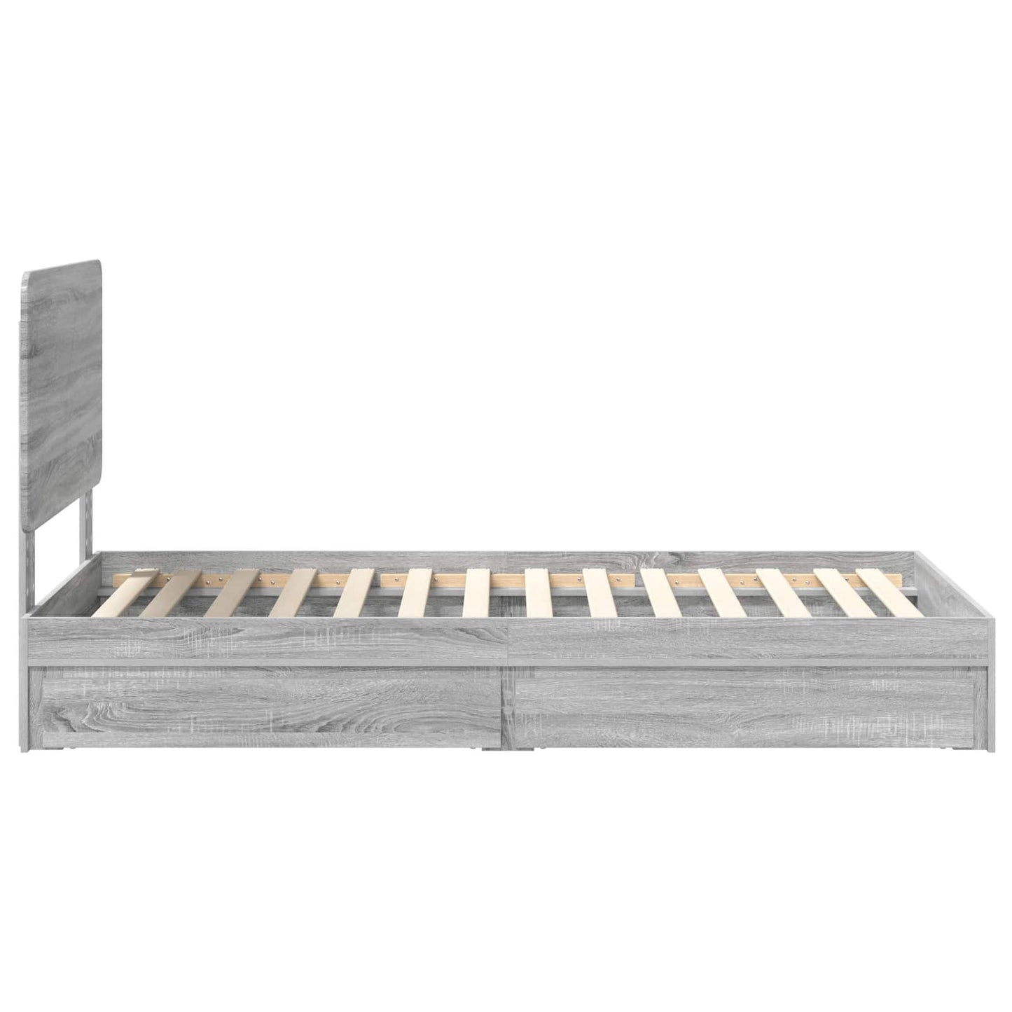 Letto con Contenitore con testiera Grigio Sonoma 90 x 200 cm | homemem39