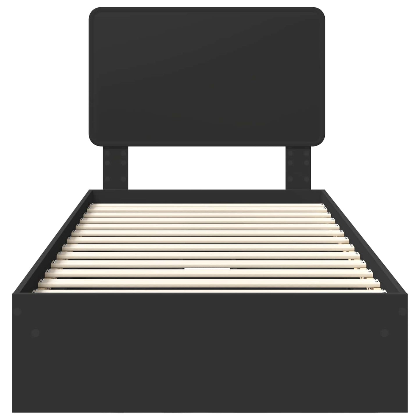 Letto con Contenitore Nero 90 x 190 cm Legno multistrato | homemem39